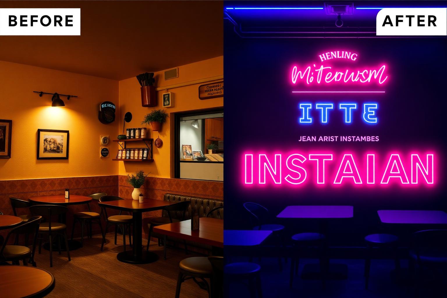 Antes y después de un anuncio creado con Creatix